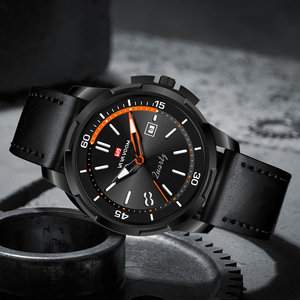 Montre élégante pour homme, accent doré, bracelet en cuir marron, cadran minimaliste, mouvement à quartz, idéale pour les cadeaux - Product Image 3