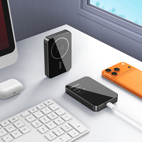Nouvelle Arrivée : Batterie Externe Magnétique Sans Fil avec Panneau en Verre 10000mAh, Super Mince, Batteries Portables 5000mAh