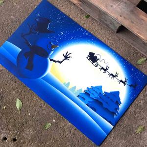 Alfombrillas Personalizadas con Estampado por Sublimación de Bienvenida Navideña con Diseño de Papá Noel, Navidad, Feliz Navidad - Product Image 3