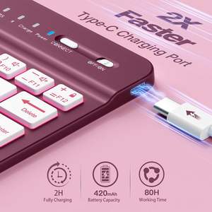 Étui de protection <span class=keywords><strong>pour</strong></span> <span class=keywords><strong>iPad</strong></span> Mini 7e/6e génération 8,3 pouces 2024, <span class=keywords><strong>clavier</strong></span> rétroéclairé détachable 7 couleurs, étui <span class=keywords><strong>pour</strong></span> tablette - Product Image 1