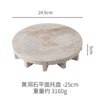 Plateau plat en travertin beige tendance, plateau de salle de bain, plateau de service pour boissons, décoration et rangement pour la maison