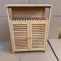 Fourniture d'usine armoire de rangement en bambou avec Double porte et tiroirs pour chambre à coucher, salon
