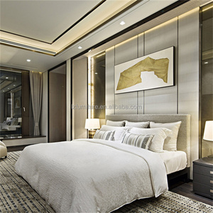 Customize 3 Star Bedroom Furniture Modern King <b>Queen</b> <b>Size</b> MDF Panel Upholstered King <b>Bed</b> & Mattress with Complete Bedding Set - Product Image 1
