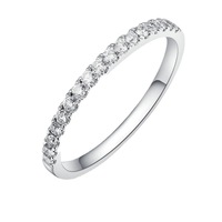 Cincin Tunangan Mewah 1 Karat Model Baru Perak Sterling 925 Berlapis Emas 18K dengan Setting Prong untuk Wanita