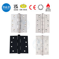 Prix de gros Charnière de porte commerciale en acier inoxydable à quatre roulements à billes 4,5 x 4,5 x 3 mm Charnière de porte pivotante