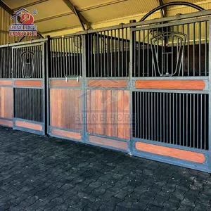 Newly design heavy duty hot dip galvanized steel horse stable horse stall with sliding door