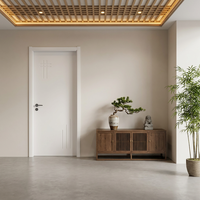 Porte intérieure moderne minimaliste en bois composite massif CPL, résistante à l'humidité, insonorisée, en bois massif pour chambre à coucher, hôtel