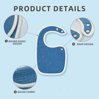 Bavoir pour tout-petits en gaze 6 couches 100% coton, forme en U, avec logo personnalisé OEM ODM, certifié OEKO-TEX CPC REACH, vente en gros, fabricant en vrac