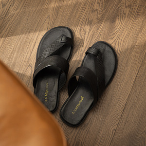 Nouvelles sandales décontractées de plage été 2026 – Chaussons antidérapants en cuir véritable pour hommes – Vente en gros - Product Image 4