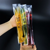 Sac à crème glacée transparent avec imprimé personnalisé, sac d'emballage en plastique pour glace popsicle, de qualité alimentaire, 100ml, 120ml, 1 pièce