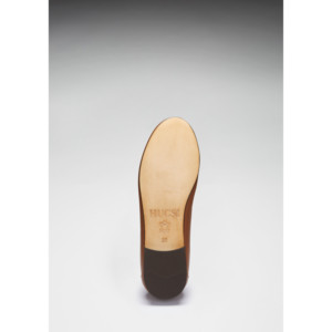 Mocasines Penny para Mujer con Suela de Cuero, Cuero Color Bronceado - Product Image 4