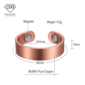 Anneaux magnétiques Bio Energy avec logo personnalisé Anneaux de manchette réglables en cuivre rouge pour les filles - Product Image 2