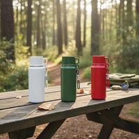Botol Termos Dinding Ganda Vacuum Flask 1L Stainless Steel Terisolasi Portabel Botol Air Perjalanan Dengan Tutup Tekan