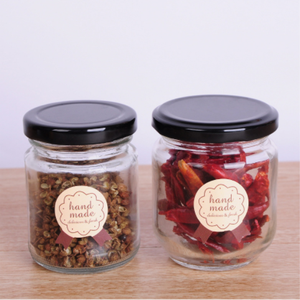 Petits pots à <span class=keywords><strong>confiture</strong></span> ronds en verre de 45ml 75ml 100ml 150ml bon marché avec couvercles dorés récipients en verre pour le miel - Product Image 3