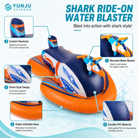 Bouée gonflable Requin pour enfants 117x70.5x43cm avec lanceur d'eau, siège en PVC, jouet aquatique, personnalisable OEM