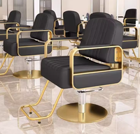 Chaise de barbier professionnelle durable en acier inoxydable avec siège en cuir réglable et pompe hydraulique pour les coiffeurs de salon