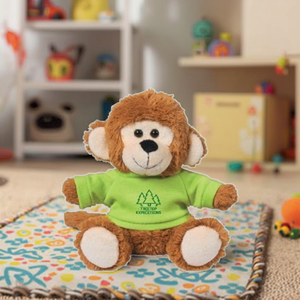 צעצוע קטיף קידום מכירות קוף חמוד עם לוגו מותאם אישית חום/קרם רך למתנות לילדים מתנות ומיתוג - Product Image 1