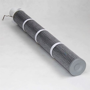 Filtre en polyester conducteur plissé antistatique Venturi à trois oreilles avec bouchon à bride pour collecteur de poussière - Product Image 1