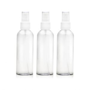 White Transparent PET Spray Bottle <b>Pump</b> Empty <b>Small</b> Custom Made Wholesale 100ml 2 Oz Cap Screen Printing Cosmetic - Product Image 1