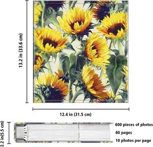 Álbum DE FOTOS 4x6 de capacidad extra grande con capacidad para 600 imágenes verticales horizontales álbum de fotos de boda familiar cubierta de PU logotipo impreso - Product Image 2