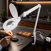 Lampe Loupe LED avec Pince de Fixation et Cache-Lentille, Bras Réglable 3,5X, Loupe Esthétique pour Réparation Esthétique et Lecture
