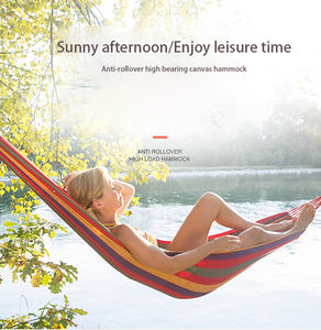 <span class=keywords><strong>Hamac</strong></span> d'extérieur en <span class=keywords><strong>toile</strong></span> <span class=keywords><strong>de</strong></span> coton personnalisé, <span class=keywords><strong>tente</strong></span> <span class=keywords><strong>de</strong></span> camping, couette, léger, lit double arc-en-ciel avec support - Product Image 6