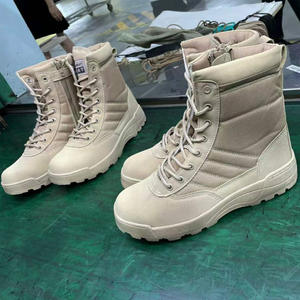Bottes de sécurité de sport jungle, couleur beige, fabrication directe, fermeture éclair latérale, embout en acier intégré - Product Image 5