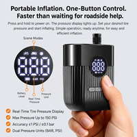 Pompe à vélo professionnelle Boyan rechargeable légère à gonflage rapide avec manomètre en alliage d'aluminium 150 psi pour valves Presta et Schrader 125g 480mAh