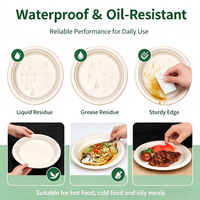 Assiettes en papier biodégradables à base de pulpe, plusieurs tailles, vente en gros, usage commercial, pour pique-niques et barbecues en extérieur