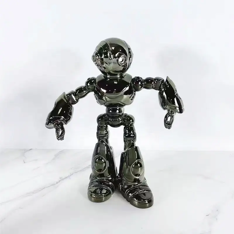 Decorazione per interni esterni ornamenti Robot guerriero statua in fibra di vetro Mechwarrior statua in resina scultura per la decorazione della casa