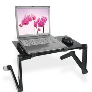 Escritorio para portátil de aleación de aluminio, plegable, negro y rojo rosa, modelo 801, para portátiles con bandeja para ratón - Product Image 4