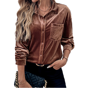 Nouveautés 2026 – Blouse Femme en Soie Satinée 100% Respirante, Style Décontracté Vintage, Manches Longues, Col Rabattu, Boutonnée, Coupe Ample pour l'Été - Product Image 1