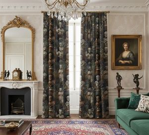 Greco Roman Marble Statue <b>Window</b> Curtains Dense Floral Design 70% Light Blocking Premium Decorative Fabric Panels for Home - Product Image 4