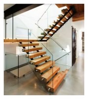 Escalier flottant à double poutre carrée pour l'intérieur des maisons modernes