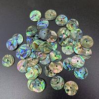 10 pièces/sac naturel 12mm 15mm disques ronds en coquille d'ormeau avec trou pour collier à faire soi-même Bracelet boucles d'oreilles