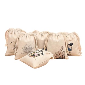 Sac fourre-tout en toile de coton écologique et recyclable avec logo personnalisé, anti-poussière, à double cordon de serrage, réutilisable, taille personnalisée, sérigraphie - Product Image 1