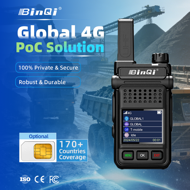 Binqi 6022 4G LTE Network Radio Handheld POC Transceiver GPS Positioning SIM Card Unlimited Distance