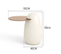 Nouvelle table basse ovale de salon de designer en placage de noyer, moderne, pliable, écologique, de haute qualité, avec rangement intégré