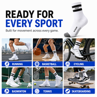 Chaussettes de sport personnalisées pour le basketball, la course à pied, respirantes, à séchage rapide, confortables, chaussettes de cyclisme avec logo personnalisé
