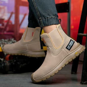 Bottes de sécurité OLICOM unisexes en daim de vachette de haute qualité, avec embout en acier anti-écrasement, antistatiques, à enfiler, chaussures de travail, chaussures de sécurité - Product Image 4