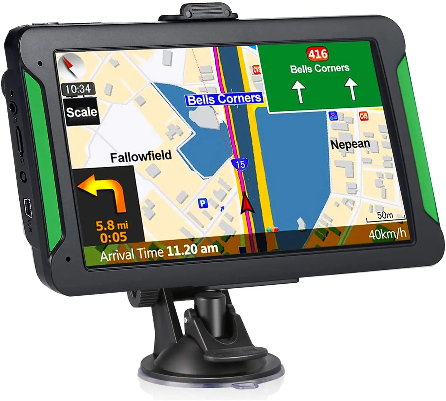 Navegador GPS para coche, dispositivo con pantalla capacitiva LCD de 7 pulgadas, mapa más reciente, 8GB, 2022 MB, para camiones, 256