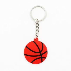 Porte-clés en PVC et silicone 2D, pendentif éventail, bijou souvenir, drapeau de pays, basketball, rugby - Product Image 4