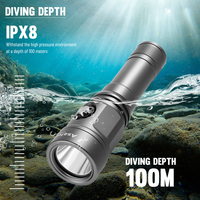 Lampe de plongée LED 2100 lumens en aluminium, batterie 21700 intégrée, lampe torche de plongée sous-marine, charge Type-C, étanche