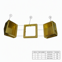 Caja de blindaje CNC de aluminio chapado en oro personalizada con cavidad RF y fresado por perforación, tolerancia de 0.002 mm para señal de equipos de comunicación