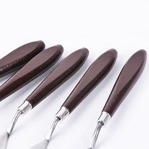 Xinbowen spatule en acier inoxydable peinture <span class=keywords><strong>à</strong></span> l'huile manche en bois couteau <span class=keywords><strong>à</strong></span> Palette 5 pièces de haute qualité - Product Image 4