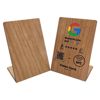 Support NFC en bois pour avis Google avec puce NTAG213, carte de visite personnalisée pour hôtel, étanche, 105x70mm