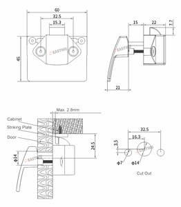 Caravane <span class=keywords><strong>Remorque</strong></span> Campeur armoire tiroir Placard Tirer Poignées Ascenseur serrures - Product Image 6