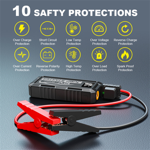 Démarreur de Voiture Portable High Peak 12V, <span class=keywords><strong>Batterie</strong></span> d'Appoint d'Urgence avec Lampe Torche LED - Product Image 2