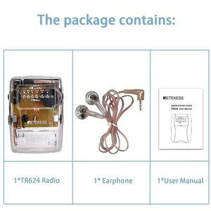 Radio AM FM Mini de Bolsillo Transparente con Auriculares de Cristal para Estudiantes, Exámenes, Actividades al Aire Libre, Regalo, Dispositivo de Plástico con Batería y Logotipo Personalizado - Product Image 2