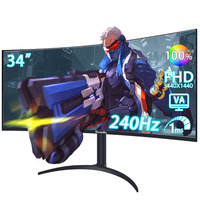 Moniteur de jeu OEM 34 pouces 4k IPS incurvé 3440*1440 240Hz écran d'ordinateur avec interface DP DH-MI moniteurs LCD incurvés de bureau